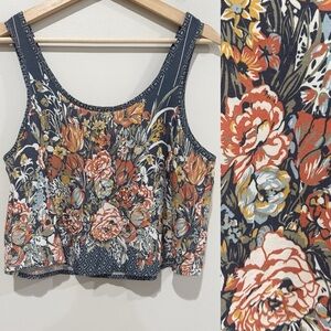 FAHERTY Willow Tank Top Field Floral Rayon Lightweight Boho Size Small